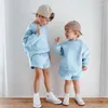 Kledingsets Little Kids Boys Girls Aangepast Sweatshirt Top Elastische Jogger Shorts Toddler Lange Mouw Gepersonaliseerd losse trainingsuit