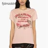 24SS Zadig Voltaire New Designer Tshirt ZV Classic Hot Letter Print Flower Bordado rosa algodão Mulheres casuais