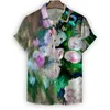 Men's Casual Shirts Splash Ink Print Mens Hawaiian Shirt Short Sleeve Button Wear Party Holiday Clothing Homme For