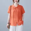 Boulouches de femmes bouton à manches courtes pour femmes pour femmes rond le bureau des chemises Casual Business Tops Slim Shirt Camiseta Mujer