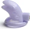 Gaiola de castidade masculina CAGA DE CAGA DE CAGA leve brinquedos sexuais para homem com 3 tamanhos e bloqueio invisível (lavanda)