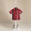 Clothing Sets 1-9Y Kids Baby Boy Clothes Summer Red Plaid 2Pcs Short Sleeve Shirt Shorts Child Beach Wear Casual Outfits