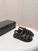 Women sandale Calfskin shoes Sandals Quilted Designer Shoes Platform Flats Low Heel Wedge Diamond Buckle Sandal Slip On Ankle