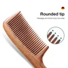 Green Natural Wood Peigne Structure de cheveux peigne brosse à dents fine brosse à dents antistatique Tool Massage Tool Gift 240428