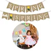 Feestdecoratie hallo lente letters bunting banner decoratieve jute benodigdheden voor festival feestviering