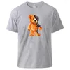 Herren T -Shirt Teddybären Druckmaschine Bären Herren weich atmungsablößere Flut Streetwear Tops