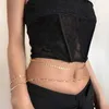 Taille -ketengordels Waterdichte roestvrijstalen tailleketen Trend Bohomia Rhinestone Belly Chains Dames zomer sexy strand bikini body sieraden geschenk D240430