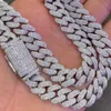 12mm 3ROWS VVS Moissanite Çivili Miami Küba Bağlantı Zinciri 925 STERLING Gümüş Moissanit Buzlu Küba Zinciri285f