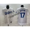 Jerseys Odzież Dodgers Jersey 17 Ohtani Hafted Japończyka elity fanów zespołu Elite Transfer