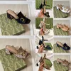 Designer Sandaler, Womens High Heels Summer, Fashion Chunky Sole Sandale, Leather Denim Mid Heel Ladies Letter Floral Slides toffles, Woman Shoes