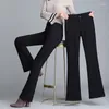 Pantaloni da donna Office di moda Lady Black Color Spring Autunno inverno indossa donna Panello in stile coreano in stile elastico ad alta vita