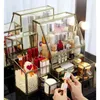 Cosmetische organizer badkamer organizer/stapelbare 2-delige ladeset opslag/antieke aanrechtkoppeltafel make-up doos spiegel ss schoonheid display Q240429