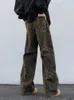 Женские джинсы Женщина Y2K Leopard Print Denim Bants Leg Негабаритные брюки уличная одея