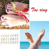 Bandringen 12 verstelbare teenringen geschikt voor vrouwen Simple Beach Open Set Leuke hartvormige veren zomer sieraden Q240429