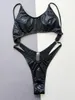 Damskie stroje kąpielowe Kobiety czarny wąż nadruk metalowy strój kąpielowy One Piece puste bikini bikini kostium kąpielowy plaż