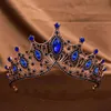 Tiaras 8 Colors Baroque Vintage Big Crystal Tiara Women Wedding Girls Birthday Party Punk Fashion Dress Crown Hair Accessories