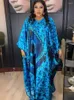 Robes décontractées 2024 Summer en mousseline de soie Africain Femmes Loose Boubou Dubai Muslim Hijab Abayas Party de mariage Vêtements de robe de soirée traditionnels