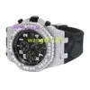 Premium Quality Antique Fully Iced Out VVS Clarity Moissanite Studded Diamond Stainless Steel Watch for Men
