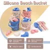 Песчаная игра вода веселье 6pcs Cartoon Summer Beach Game Game Sand Bucket Shovel Silicone Sandbox Outdoor Water Fun Beach Toys Kid Kid