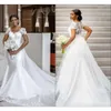 Robes de robe Bridal Mermaid Wedding with Overskirt Manches courtes en dentelle V Counter sur mesure Country Plus Vestido de Novia 403 Estido Estido