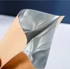 Kraftpapier Aluminiumfolie Offener Top -Taschen -Tee -Verpackungsbeutel mit Tränen Kerbe Foods Nüsse Packsack 1000 Stück/Los