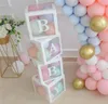 4 pc's transparante verpakkingsdoos bruiloft doos bruiloft verjaardagsfeestje decor kinderen latex macaron ballon baby shower3315064