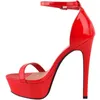 Kvinnor Sandaler Sexiga öppna tår 14 cm kvällsmat Flash High Heels Patent Leather Nighclub Platform Party Shoes Plus Size 240420