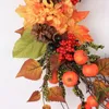 Fleurs décoratives Couronne d'automne extérieure Vibrant Harvest Mini Pumpkins Baies décor ornemental pour la porte d'entrée Maison à la maison