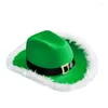 Bérets Gluging Cowboy Hat Furry Brim Santa Night Club Magician Accessoires