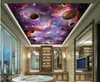 Sfondo per murali del soffitto 3D Custom Po Purple Universe Starry Milky Way Living Room Decor 3D Wall Murales Wallpaper per Wall5348244