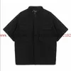 T-shirts voor heren Rapel Werk Jurk Double Pocket Shirt Men Vrouwen Best Kwaliteit Strtwear Korte zware stof Top H240429