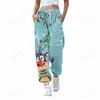 Pantaloni da donna natalizi donne jogger di moda joggers per pantalone a vita alta gamba di renna di renne