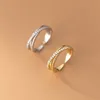 Modeschmuck 925 Sterling -Silberringe drei Schicht Kreuz Diamant Zirkon vergoldet offene Ringe für Frauen