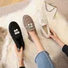 Casual schoenen Pearl decoratie Round Toe damesplatform slip-on vrouwelijke sneakers loafers met bont herfst klompen winter m