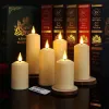 Kerzen 6PC wiederaufladbare flammenlose LED -Kerzen wasserdichte LED Flackernde Kerzen Tee mit Fernzeit für Hochzeits Weihnachtsdekoration