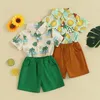 Ensembles de vêtements Summer Boy Cotton Casual Children's Wear Baby Boys Boys Fruree Print Shirt Short Pantal