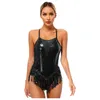 Bühnenbekleidung Womens Pailletten Tassels Latin Dance Lotard Bodysuit Cha-Cha Samba Tanzkleidung für Tanzwettbewerb Jumpsuit Performance Kostüm