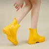 Обувь для дождей Женские Водонепроницаемые ботинки Челси Шанки-Галош Работа Работа с резиновыми багажниками.