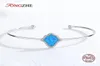 Luck Hamsa Fatima 925 Sterling Silver Women Bracelet armband Blauwe Opal Open Hand Designer armbanden Luxe sieraden Bangle7677627