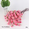 Dekorative Blumen 1pc Bieger Heimdekor Pfirsich Blüte Zweig Lange Stängel Vase -Arrangements Künstliche Blumenseide DIY LIFELISCH