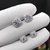 Gioielli fine all'ingrosso 925 Orecchini a perno di diamanti moissanite in argento sterling