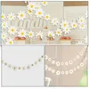 Décoration de fête 5 pcs marguerite latte fleur suspendue drapeau décor de classe boho garland bannière anniversaire décorations fille maternelle