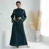 Ethnische Kleidung muslimische Mode Frauen Islamische Satinkleid Hijab Arabisch saudische Perlen Abaya Dubai Luxus Türkei Eid Mubarak Sommer Türkisch