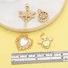 Anhänger Halsketten Ocesrio Trendy Shell Heart Sonne für Kupfer Gold plattiert Big Cross Engel Schmuckzubehör PDTB515