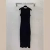 Basic Casual Kleider Designer 2024 Sommerkleid bestickte Brust Logo lässig sexy ärmellose Tanktop -Long -Kleid