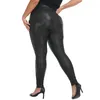 Damen-Leggings hohe Taille PU Lederhose Schwarze dünne Fitness Strumpfhosen weiblich Mode sexy Kleidung plus Größe XL-4xl