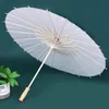 60st White Paper Paraplyer Populära konstgjorda parasoler Craft Outdoor Paraply Sunlight Handle Parasols Vintage Beauty Diameter 20cm 30cm 40cm 60cm HO03 B4 B4