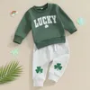 Vêtements Définit mon premier bébé né de la Saint-Patrick Vêtements de garçons à manches longues Sweats Sweats Tops Green TrawString Pants Toddler