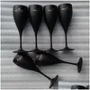 Wijnglazen Forst Black Acryl Champagne Fluts Wholesale Party Goblet Drop Delivery Home Garden Kitchen Dineer Bar Drinkware OTZ3A