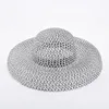 Cappelli larghi brim retrò top rotonda grande cappello di paglia da signore all'ingrosso da sole viaggio vacanza vistage donna vintage spiaggia in bianco e nero